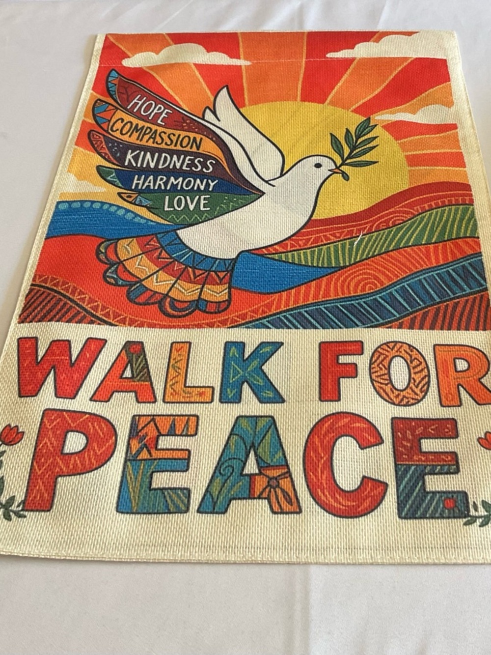 Walk For Peace Inspirational Garden Flag - Multicolor